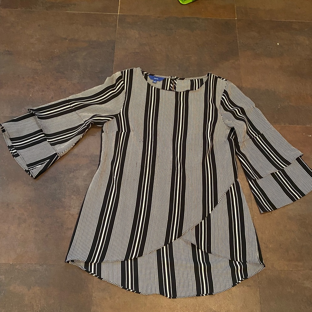 Striped Black and White Women's Top
